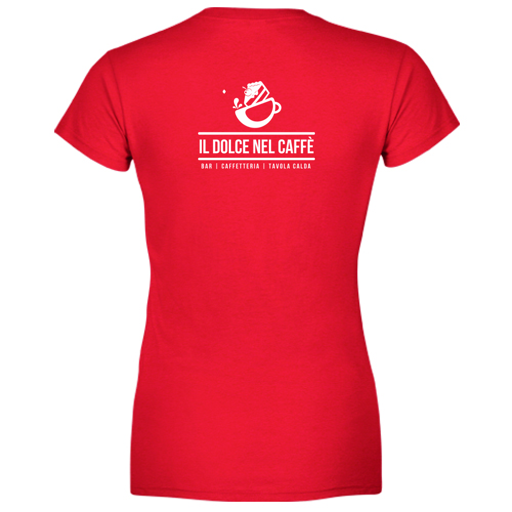 T-Shirt Donna Scollo V Il Dolce nel Caffè
