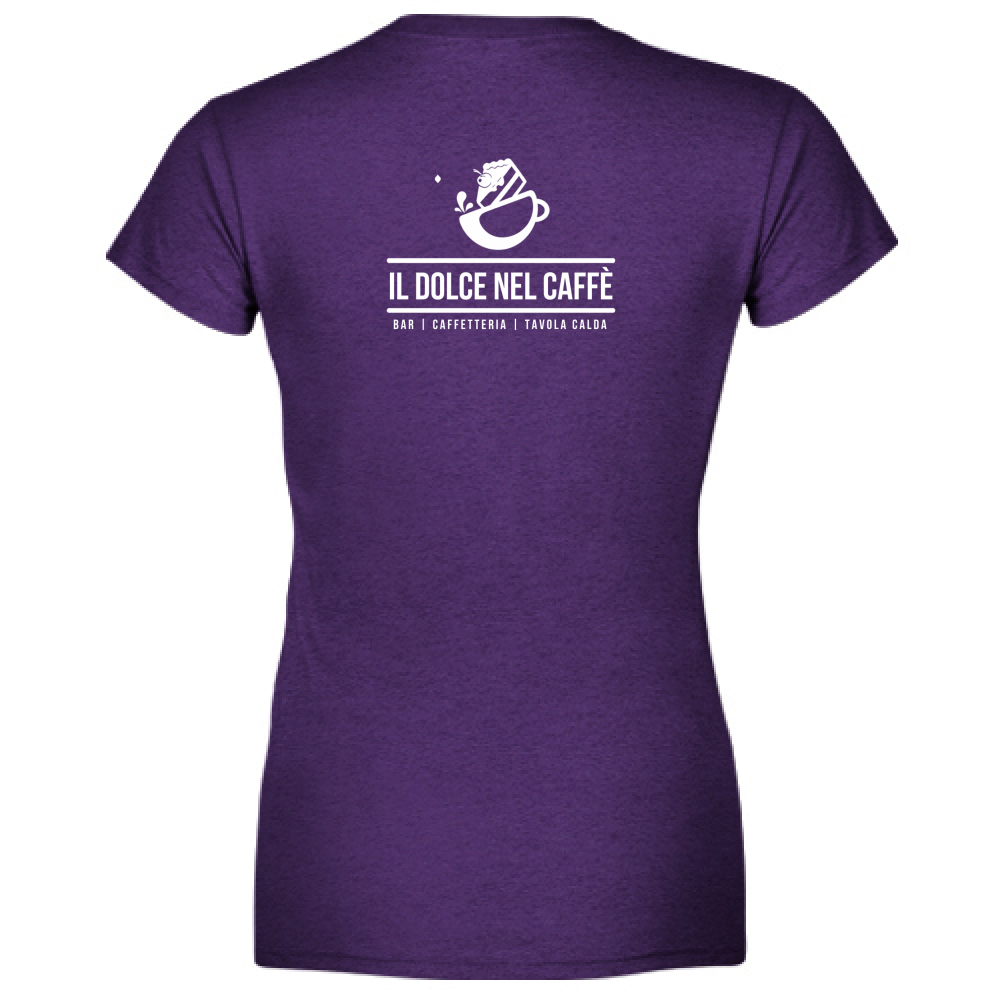 T-Shirt Donna Scollo V Il Dolce nel Caffè