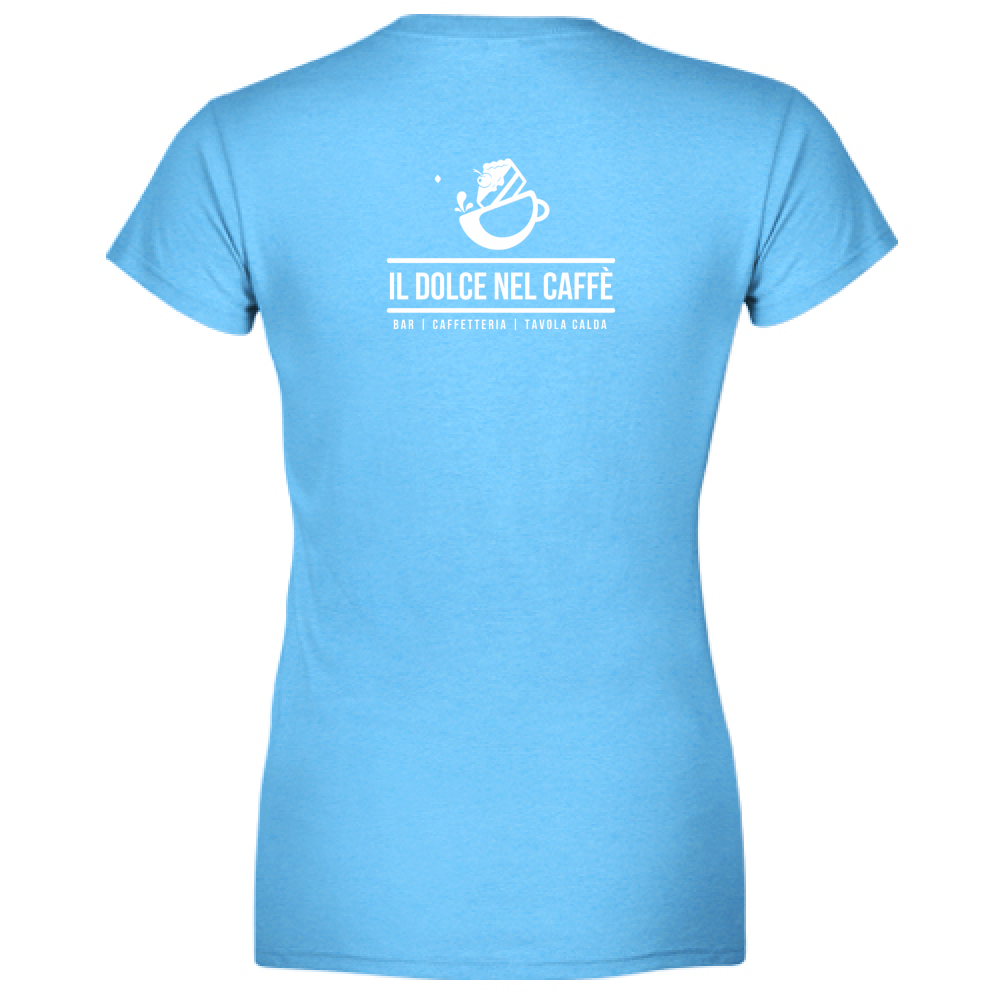 T-Shirt Donna Scollo V Il Dolce nel Caffè