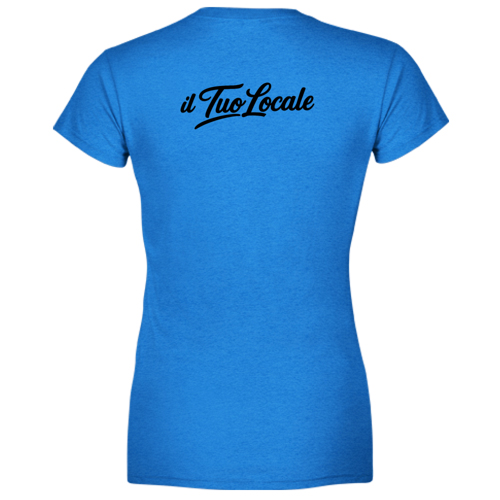 T-Shirt Donna Scollo V Stampa Retro Il Tuo Locale