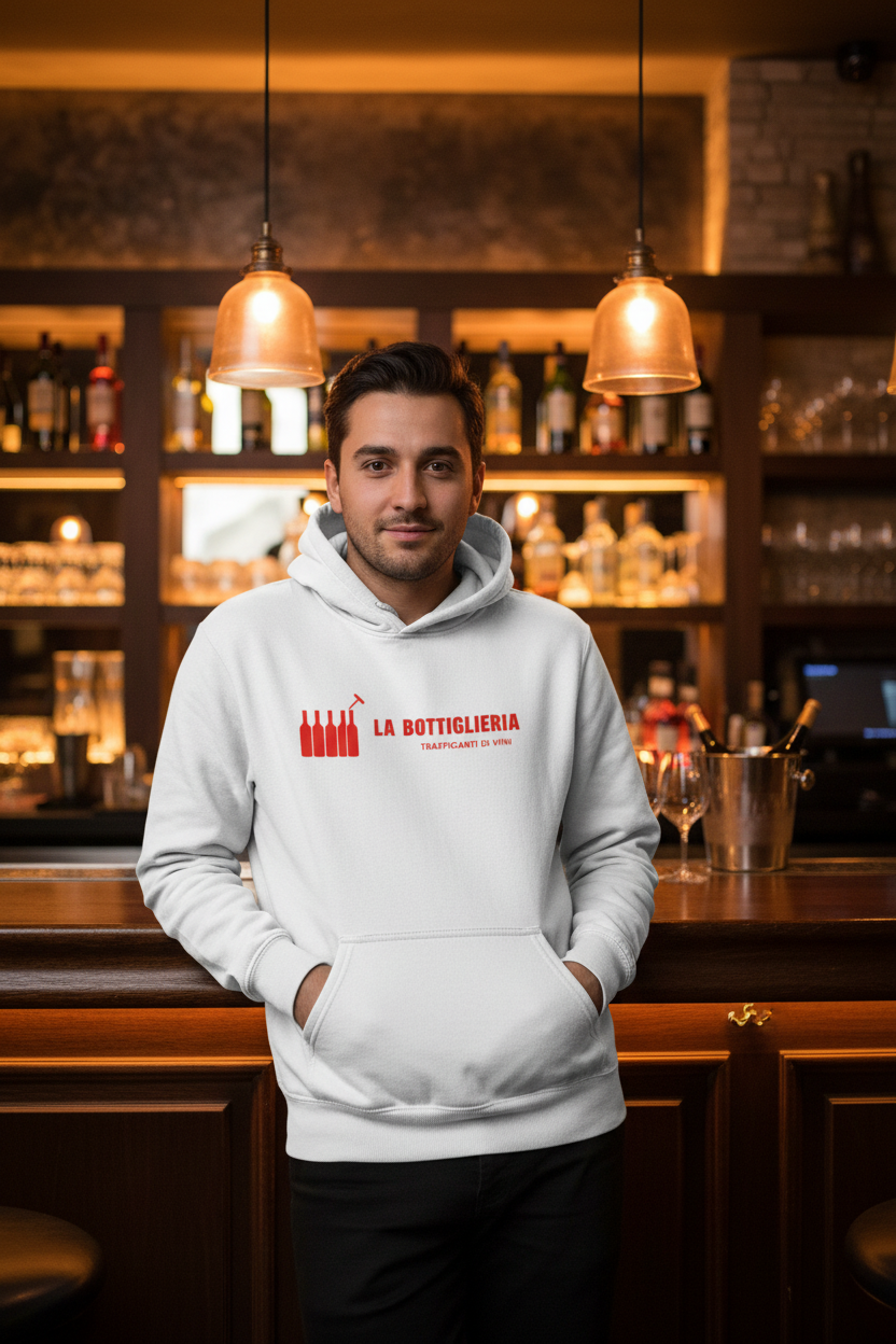 Felpa Unisex con Cappuccio La Bottiglieria