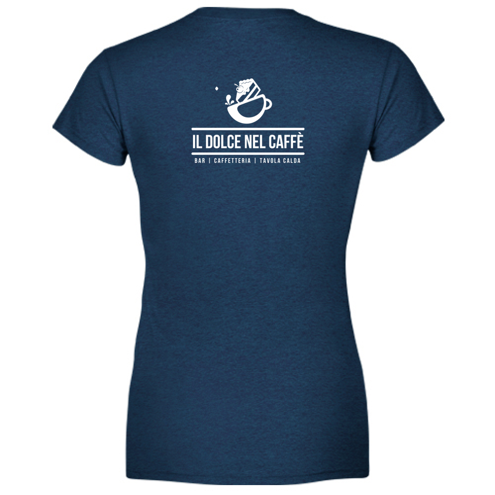 T-Shirt Donna Scollo V Il Dolce nel Caffè