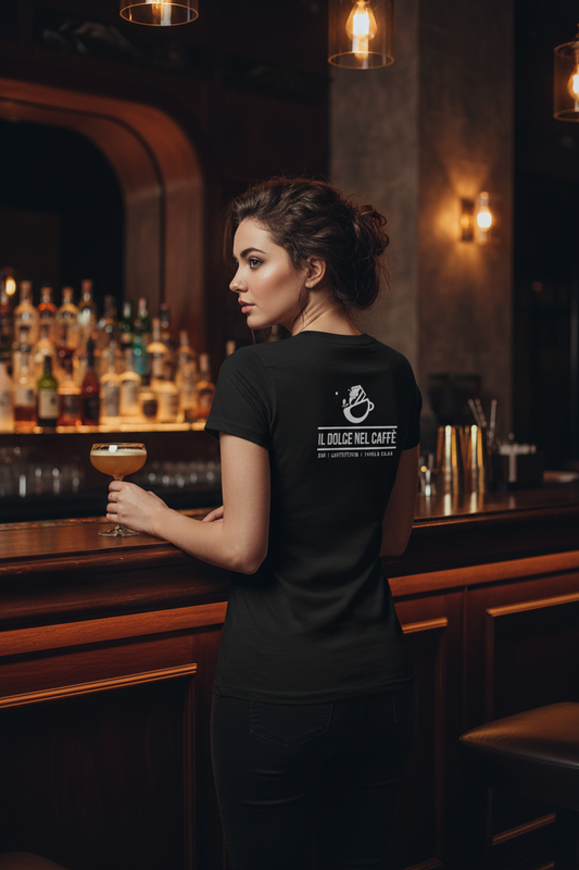T-Shirt Donna Scollo V Il Dolce nel Caffè