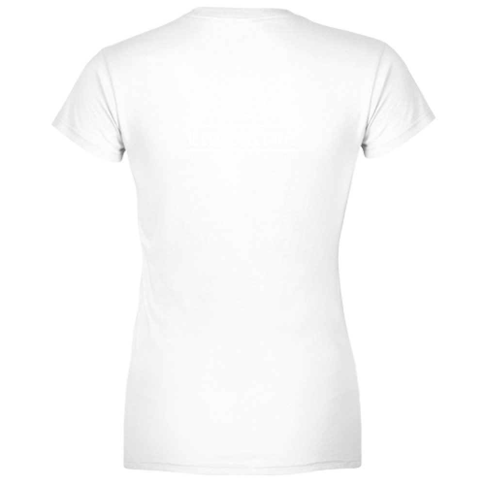 T-Shirt Donna Scollo V Il Dolce nel Caffè